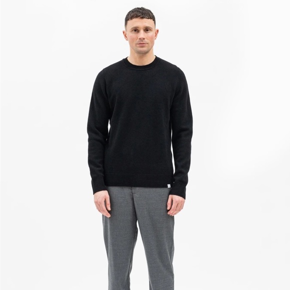 NORSE PROJECTS Sigfred Lambswool Black Italian Crewneck Italy Mens Sz S - Picture 2 of 15